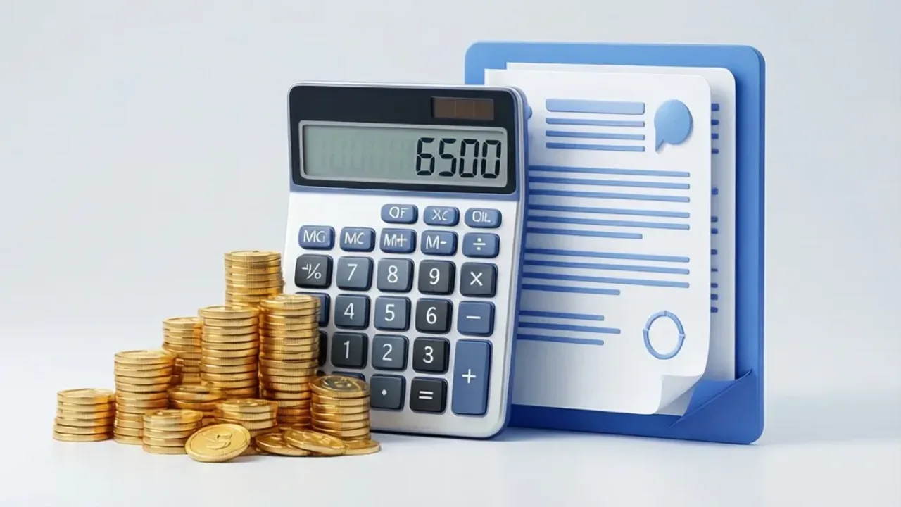 6500 brutto ile to netto 2025: Pełny poradnik i porównanie płac Nowoczesny kalkulator biznesowy z napisem 6500 brutto ile to netto 2025 oraz dokumentami finansowymi na biurku.