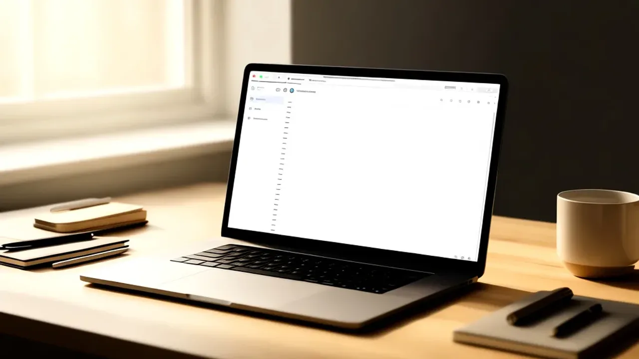 Jak napisać maila do promotora: poradnik pisania do profesora Profesjonalny laptop z otwartą wiadomością e-mail jako ilustracja poradnika jak napisać maila do promotora.