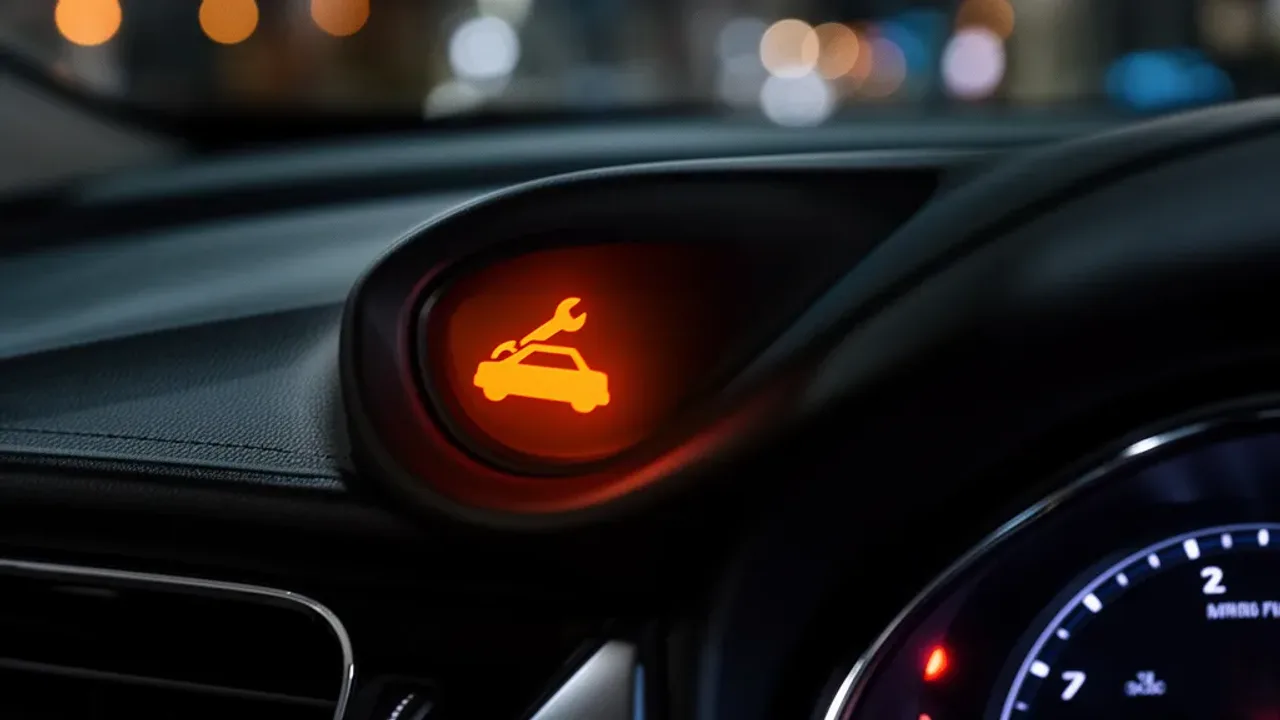 Kontrolka samochodu z kluczem Opel: przyczyny i diagnostyka usterek Żółta kontrolka samochodu z kluczem Opel świecąca na desce rozdzielczej samochodu sygnalizująca błąd elektroniki.
