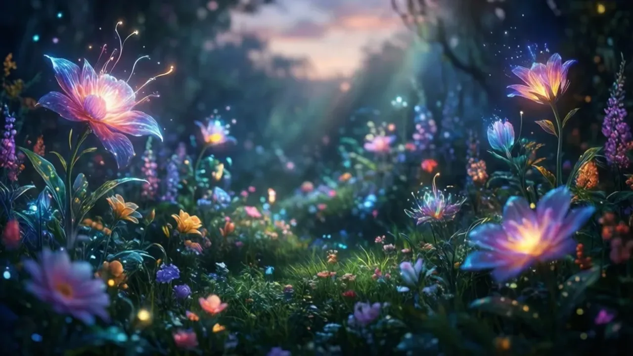 Kwiaty sennik: co oznacza sen o kolorowych kwiatach i ich znaczenie Magiczna kompozycja świeżych kwiatów w sennym ogrodzie ilustrująca temat kwiaty sennik.