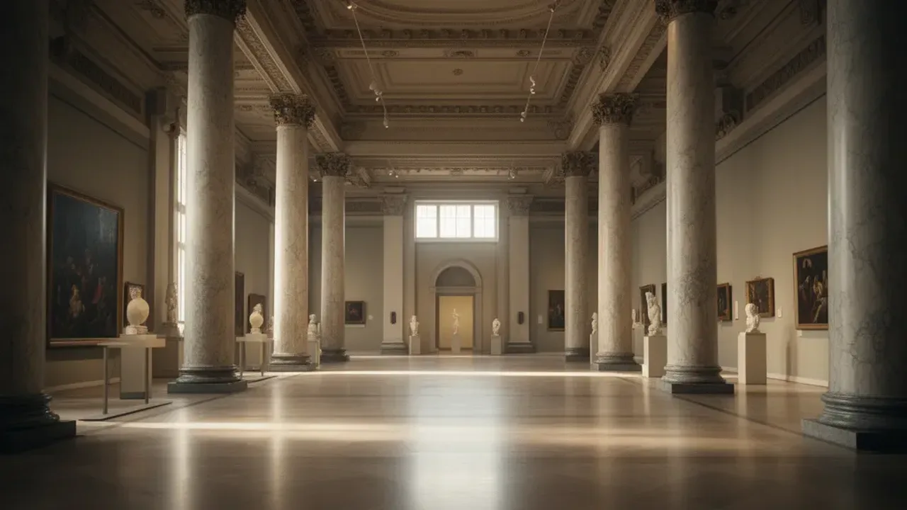 Muzeum warszawa za darmo: zwiedzaj warszawskie muzea za darmo! Wnętrze klasycznego muzeum w Warszawie, które można odwiedzić w ramach akcji muzeum warszawa za darmo.