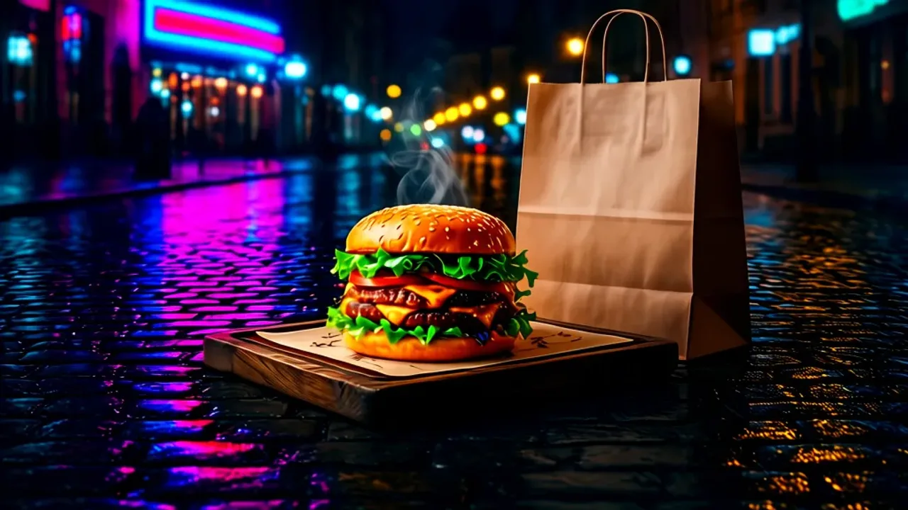 Nocne jedzenie Warszawa: 24h restauracje, dostawa burgerów i lista miejsc Nowoczesny lokal gastronomiczny w centrum Warszawy oferujący nocne jedzenie Warszawa w nocy.